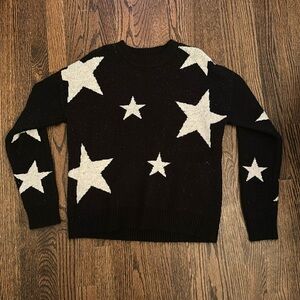 Brand Aqua from Bloomingdale’s black and white sweater star sweater, size small